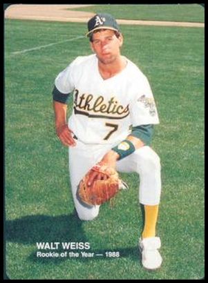 1989 Mother's Cookies Oakland Athletics ROY's 3 Walt Weiss